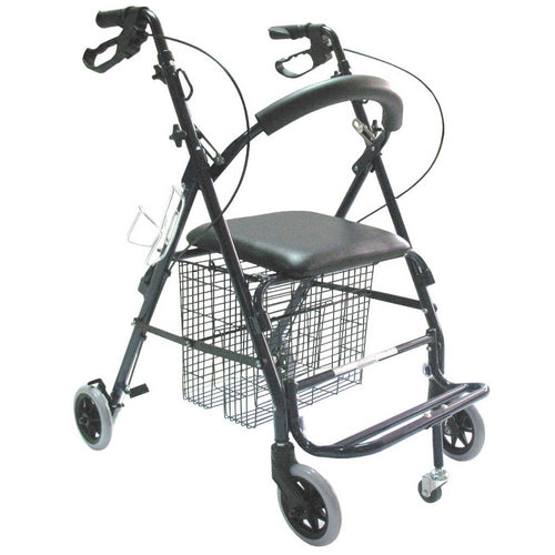 Andador con 4 ruedas asiento y frenos (aluminio)