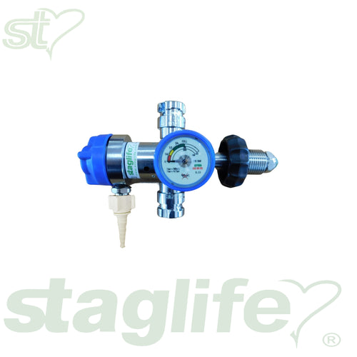 MP-22-2T. Caudalímetro regulador oxígeno 15 LPM con doble toma AFNOR
