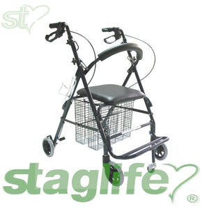 Andador con 4 ruedas asiento y frenos (aluminio)