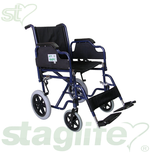 Silla ruedas acero azul T-43 300 mm
