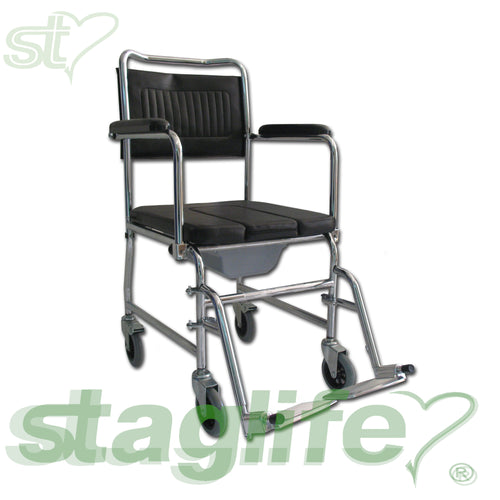 Silla de ruedas de interior con inodoro