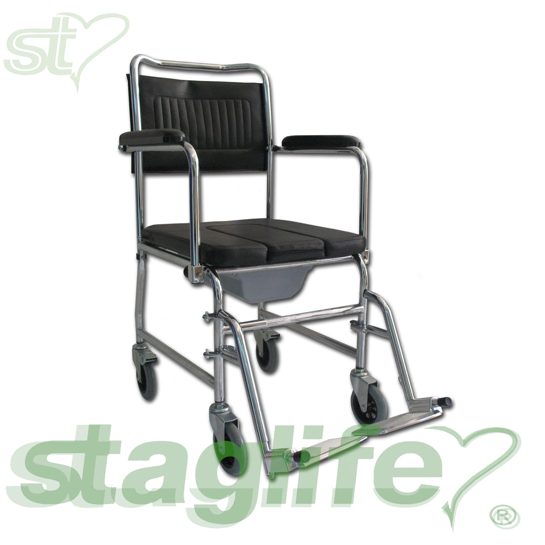 Silla de ruedas de interior con inodoro
